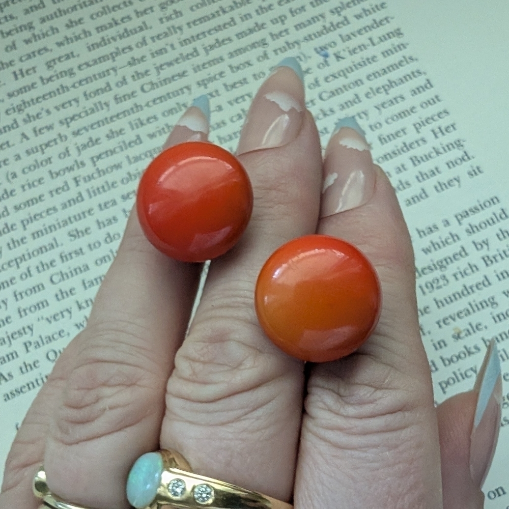 Elegant Orange Stud Earrings